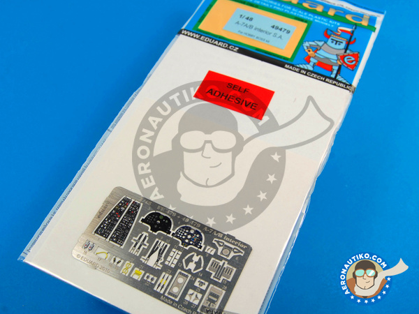 Image 1: Ling-Temco-Vought A-7 Corsair II A-7A/B | Fotograbados coloreados para el Cockpit en escala 1/48 fabricado por Eduard (ref. ED49479)