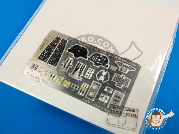 Image 2: Ling-Temco-Vought A-7 Corsair II A-7A/B | Fotograbados coloreados para el Cockpit en escala 1/48 fabricado por Eduard (ref. ED49479)