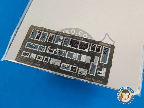 Image 2: Ling-Temco-Vought A-7 Corsair II avionics A-7D/E | Coloured photo-etched cockpit parts in 1/48 scale manufactured by Eduard (ref. ED49490)