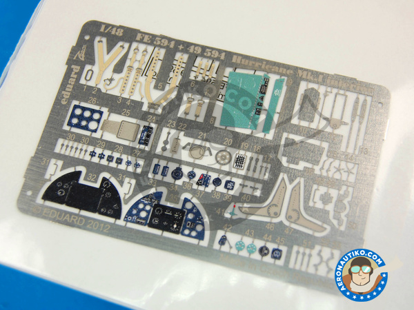 Image 3: Hawker Hurricane cockpit Mk. I | Coloured photo-etched cockpit parts in 1/48 scale manufactured by Eduard (ref. ED49594)