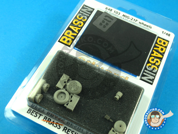 Image 1: Mikoyan-Gurevich MiG-21 Fishbed F-13 | Wheels in 1/48 scale manufactured by Eduard (ref. ED648103)