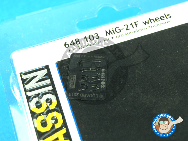 Image 3: Mikoyan-Gurevich MiG-21 Fishbed F-13 | Wheels in 1/48 scale manufactured by Eduard (ref. ED648103)