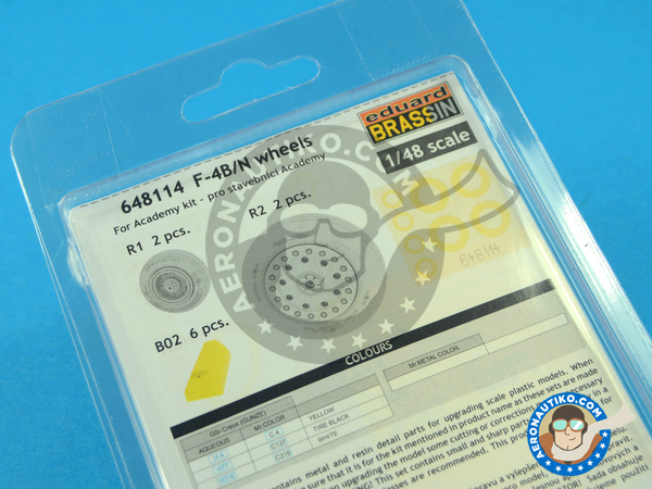 Image 2: McDonnell Douglas F-4 Phantom II B/N | Wheels in 1/48 scale manufactured by Eduard (ref. ED648114)