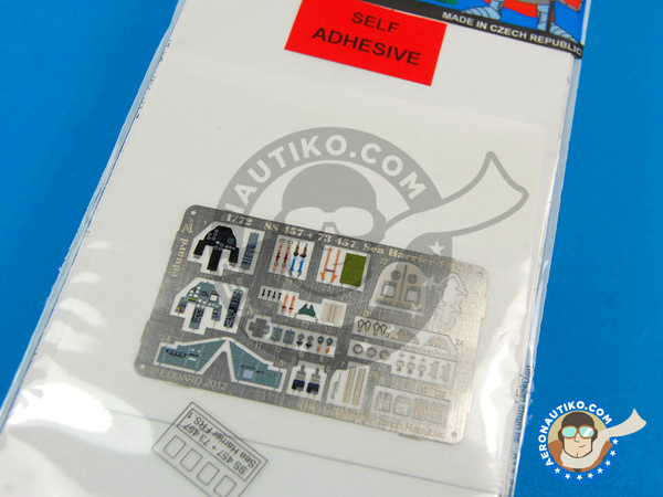 Image 2: British Aerospace Harrier FRS.1 Sea Harrier | Coloured photo-etched cockpit parts in 1/72 scale manufactured by Eduard (ref. ED73457)