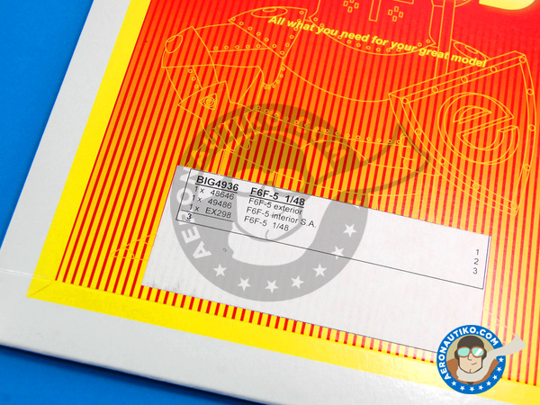 Image 2: Grumman F6F Hellcat 5 | Big ED set en escala 1/48 fabricado por Eduard (ref. EDBIG4936)