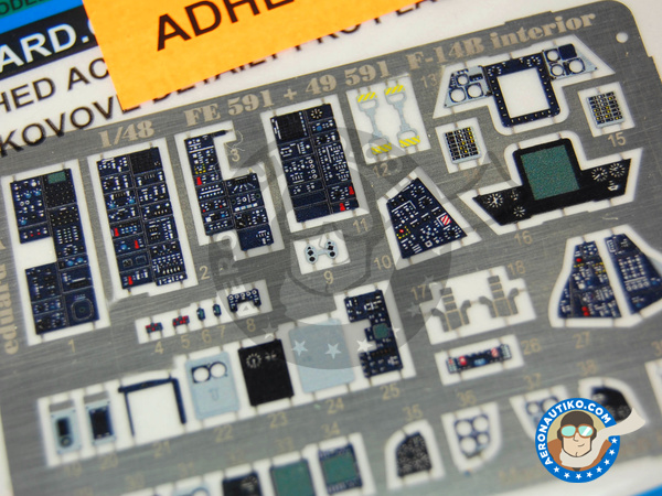 Image 2: Grumman F-14 Tomcat B | Fotograbados coloreados para el Cockpit en escala 1/48 fabricado por Eduard (ref. EDFE591)