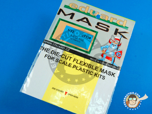 Image 1: North American P-51 Mustang D | Masks in 1/32 scale manufactured by Eduard (ref. EDJX136)