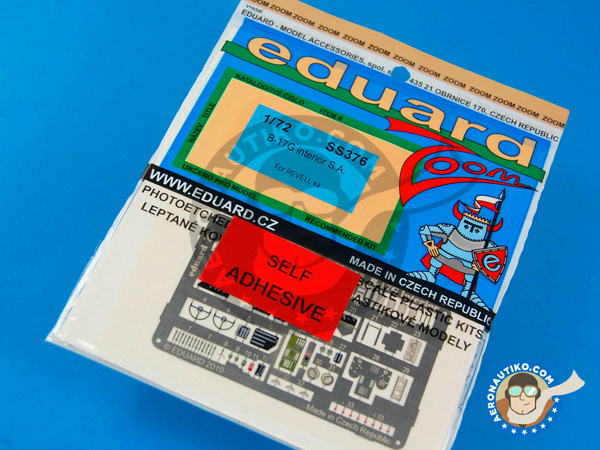 Image 1: Boeing B-17 Flying Fortress G | Coloured photo-etched cockpit parts in 1/72 scale manufactured by Eduard (ref. EDSS376)