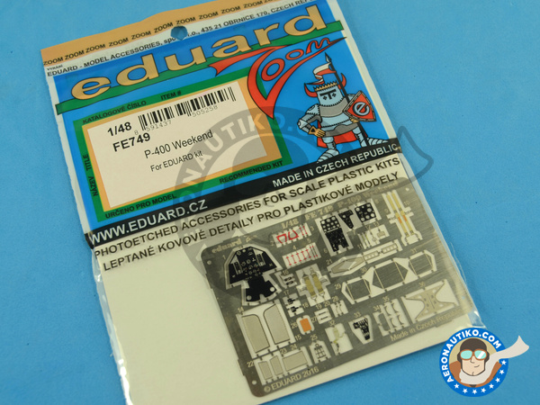 Image 4: Bell P-400 Airacobra | Coloured photo-etched cockpit parts in 1/48 scale manufactured by Eduard (ref. FE749)