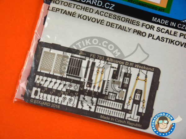 Image 3: Albatros Flugzeugwerke D.III | Coloured photo-etched cockpit parts in 1/48 scale manufactured by Eduard (ref. FE793)