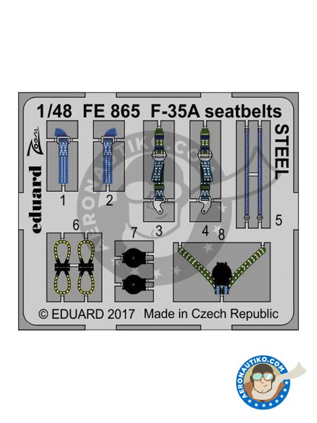 F-35A seatbelts STEEL | Seatbelts in 1/48 scale manufactured by Eduard (ref. FE865) image