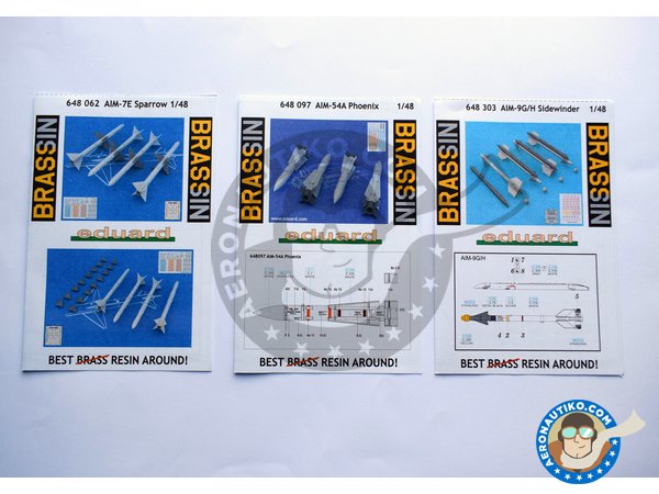 Image 1: Set de armamento para el Grumman F-14 Tomcat A | BIG SIN en escala 1/48 fabricado por Eduard (ref. SIN64828)