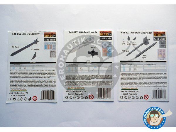 Image 9: Set de armamento para el Grumman F-14 Tomcat A | BIG SIN en escala 1/48 fabricado por Eduard (ref. SIN64828)
