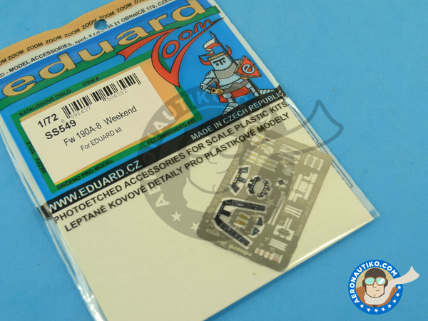 Image 5: Focke-Wulf Fw 190 Würger A-8 | Coloured photo-etched cockpit parts in 1/72 scale manufactured by Eduard (ref. SS549)