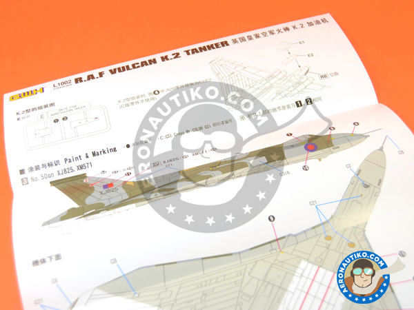 Image 16: Avro 698 Vulcan K.2 Tanker | Airplane kit in 1/144 scale manufactured by Great Wall Hobby (ref. L1002)