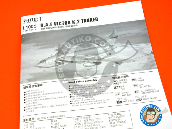 Image 9: Handley Page Victor K.2 Tanker | Airplane kit in 1/144 scale manufactured by Great Wall Hobby (ref. L1005)