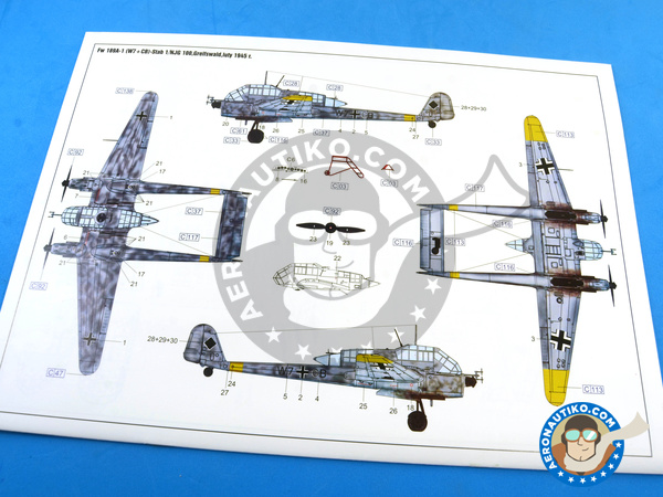 Image 20: Focke-Wulf Fw 189 Uhu A-1 Nacht Jäger | Airplane kit in 1/48 scale manufactured by Great Wall Hobby (ref. L4801)