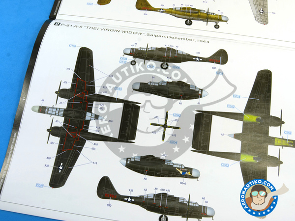 Image 28: Northrop P-61 Black Widow A Glass Nose | Airplane kit in 1/48 scale manufactured by Great Wall Hobby (ref. L4806)