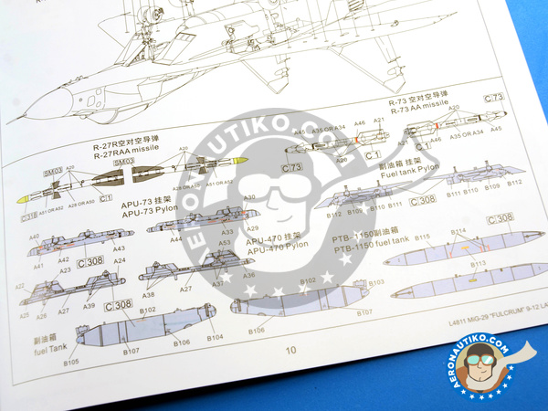 Image 26: Mikoyan MiG-29 Fulcrum 9-12 Late type | Airplane kit in 1/48 scale manufactured by Great Wall Hobby (ref. L4811)