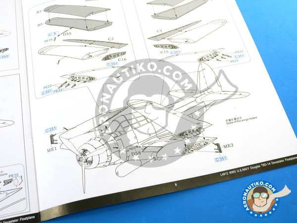 Image 25: Douglas TBD Devastator 1a Floatplane | Airplane kit in 1/48 scale manufactured by Great Wall Hobby (ref. L4812)