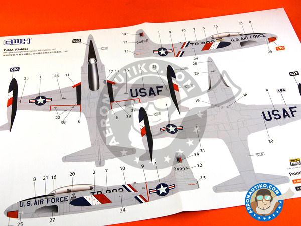 Image 15: Lockheed T-33 Shooting Star A early version | Airplane kit in 1/48 scale manufactured by Great Wall Hobby (ref. L4819)