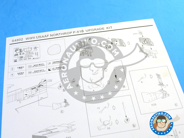 Image 22: Northrop P-61 Black Widow B Last Down | Airplane kit in 1/48 scale manufactured by Great Wall Hobby (ref. S4802)