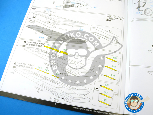 Image 26: Northrop P-61 Black Widow B Last Down | Airplane kit in 1/48 scale manufactured by Great Wall Hobby (ref. S4802)
