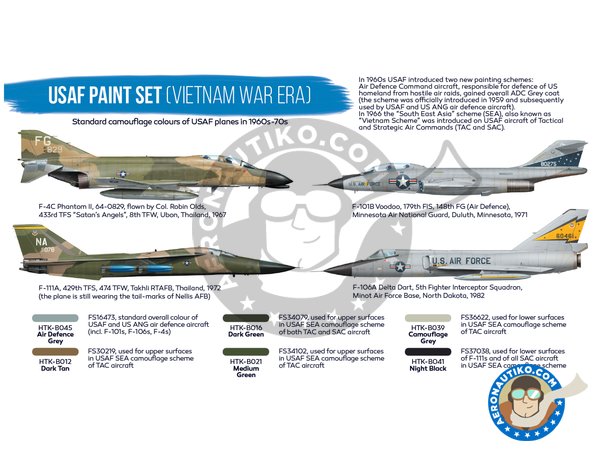 Image 1: USAF paint set (Vietnam War Era) | Paints set manufactured by HATAKA (ref. HTK-BS09)
