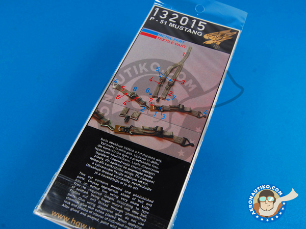 Image 2: North American P-51 Mustang | Cinturones en escala 1/32 fabricado por HGW (ref. 132015)