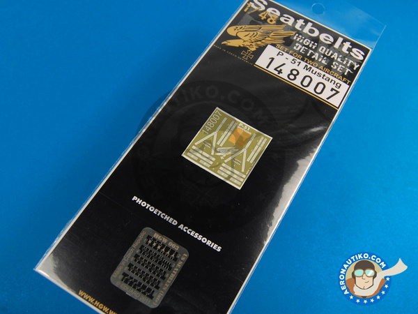 Image 1: North American P-51 Mustang | Seatbelts in 1/48 scale manufactured by HGW (ref. 148007)