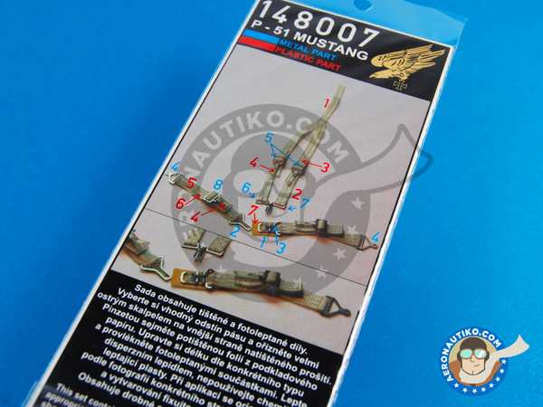 Image 2: North American P-51 Mustang | Seatbelts in 1/48 scale manufactured by HGW (ref. 148007)