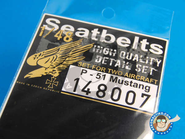 Image 5: North American P-51 Mustang | Seatbelts in 1/48 scale manufactured by HGW (ref. 148007)