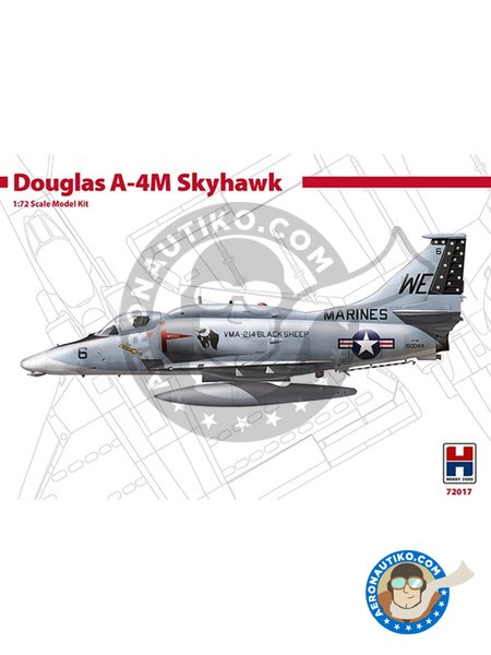 Douglas A-4M  "Skyhawk" | Airplane kit in 1/72 scale manufactured by HOBBY 2000 (ref. 72017H) image