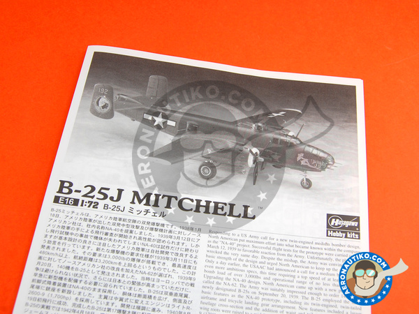 Image 7: North American B-25 Mitchell J | Airplane kit in 1/72 scale manufactured by Hasegawa (ref. 00546)