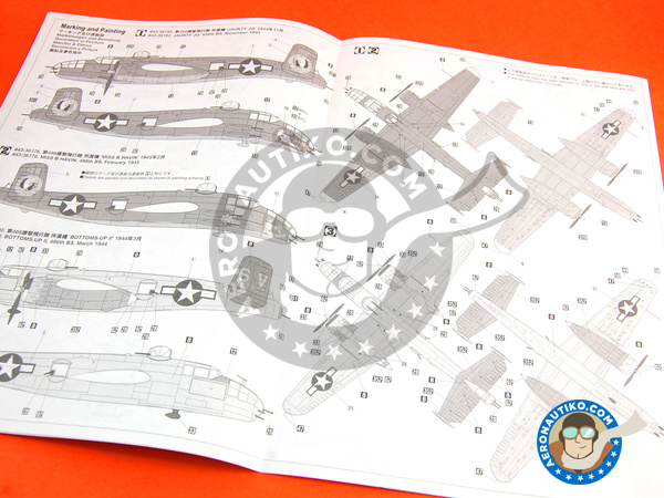 Image 9: North American B-25 Mitchell J | Airplane kit in 1/72 scale manufactured by Hasegawa (ref. 00546)