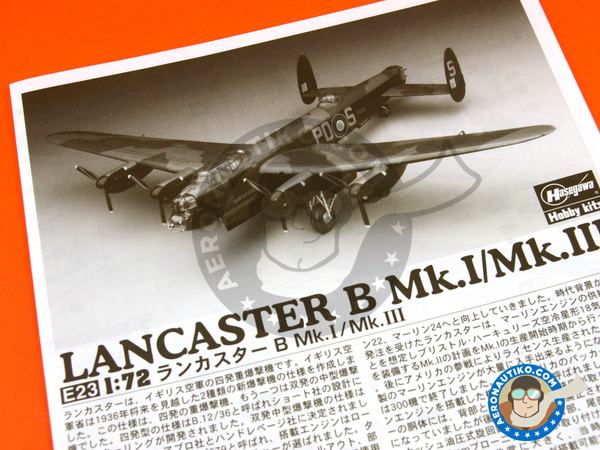 Image 7: Avro Lancaster B Mk I / Mk III | Airplane kit in 1/72 scale manufactured by Hasegawa (ref. 00553)