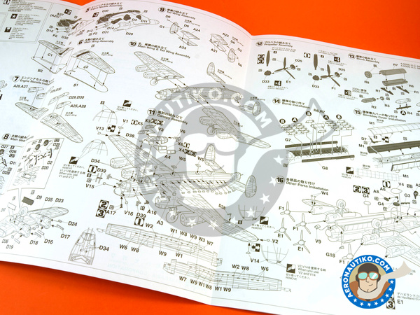 Image 9: Avro Lancaster B Mk I / Mk III | Airplane kit in 1/72 scale manufactured by Hasegawa (ref. 00553)
