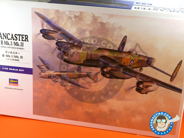 Image 11: Avro Lancaster B Mk I / Mk III | Airplane kit in 1/72 scale manufactured by Hasegawa (ref. 00553)