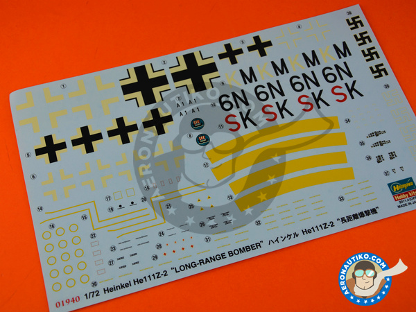 Image 1: Heinkel He 111 Z-2 | Airplane kit in 1/72 scale manufactured by Hasegawa (ref. 01940)