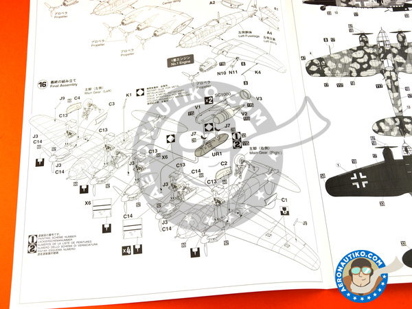 Image 12: Heinkel He 111 Z-2 | Airplane kit in 1/72 scale manufactured by Hasegawa (ref. 01940)