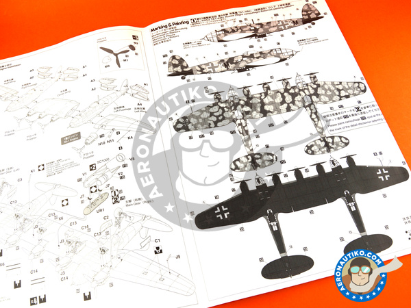 Image 13: Heinkel He 111 Z-2 | Airplane kit in 1/72 scale manufactured by Hasegawa (ref. 01940)