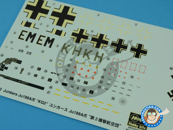 Image 5: Junkers Ju188 | Airplane kit in 1/72 scale manufactured by Hasegawa (ref. 01970)