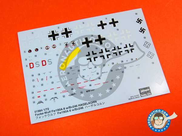 Image 5: Focke-Wulf Fw 190 Würger A-8 w / Bv 246 Hagelkorn | Airplane kit in 1/72 scale manufactured by Hasegawa (ref. 01984)