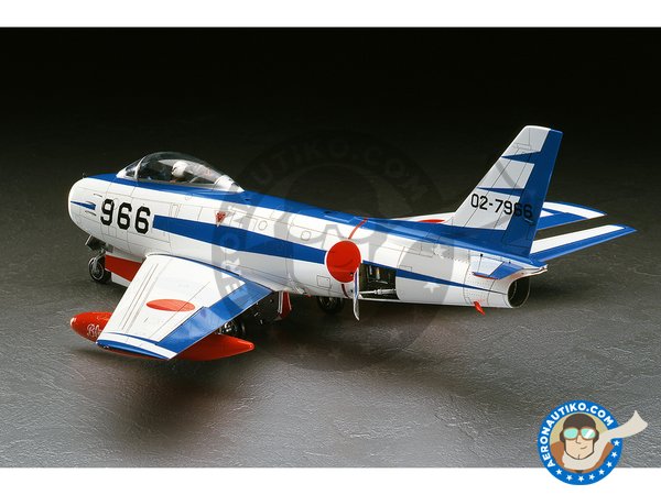 Image 1: North American F-86F-40 Sabre 'Blue Impulse' | Airplane kit in 1/48 scale manufactured by Hasegawa (ref. 07215)
