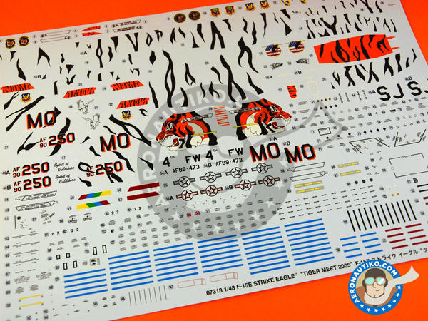 Image 10: McDonnell Douglas F-15 Eagle E | Maqueta de avión en escala 1/48 fabricado por Hasegawa (ref. 07318)