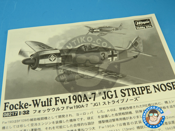 Image 2: Focke-Wulf Fw 190 Würger A-7 JG1 | Airplane kit in 1/32 scale manufactured by Hasegawa (ref. 08217)