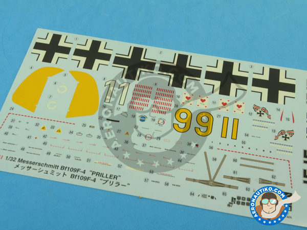 Image 7: Messerschmitt Bf 109 F-4 Priller | Airplane kit in 1/32 scale manufactured by Hasegawa (ref. 08221)