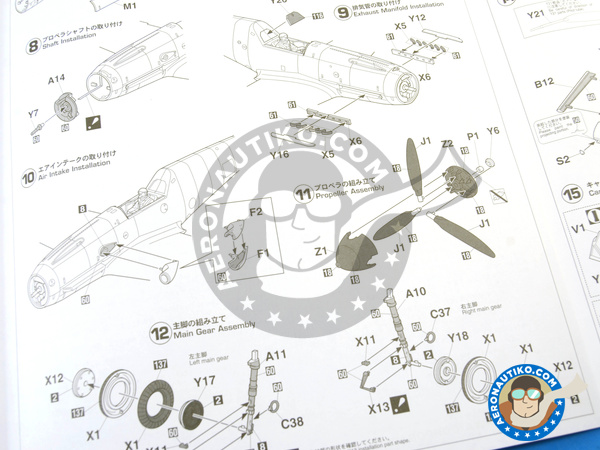 Image 10: Messerschmitt Bf 109 F-4 Priller | Airplane kit in 1/32 scale manufactured by Hasegawa (ref. 08221)