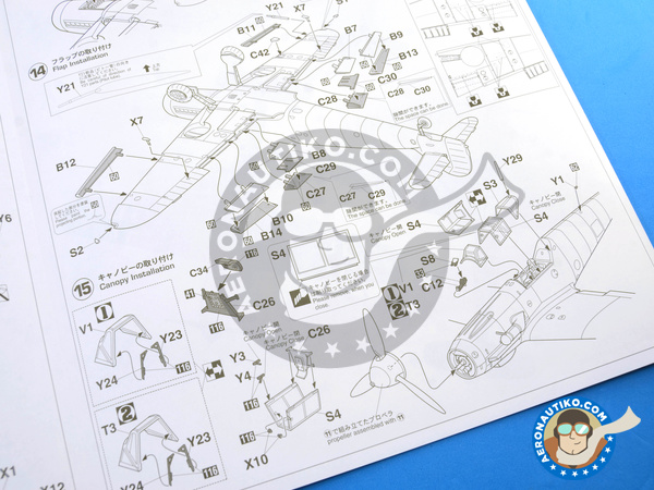 Image 11: Messerschmitt Bf 109 F-4 Priller | Airplane kit in 1/32 scale manufactured by Hasegawa (ref. 08221)