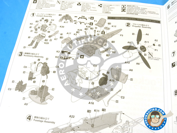 Image 9: Focke-Wulf Fw 190 Würger D-9 Jabo | Airplane kit in 1/32 scale manufactured by Hasegawa (ref. 08223)